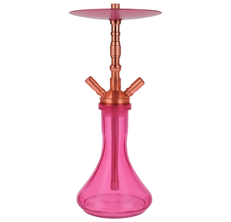 Amaren Premium Hookah 2 Pipe - Pink Silver Amaren Premium Hookah 2 Pipe - Pink / Silver - Image 1