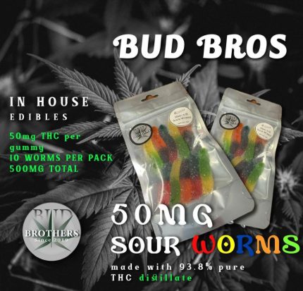 Bud Brothers - Sour Worms 50mg (500mg) Total (10 Piece)